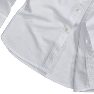 富铤（FORTEI ）长袖衬衫男士休闲纯色简约时尚衬衣男装 798166 白色 3XL