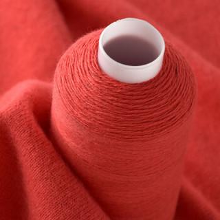 依尚 毛线 羊绒线 26/2中粗线 手编机织均可 婴儿宝宝毛线 围巾线M02 西瓜红