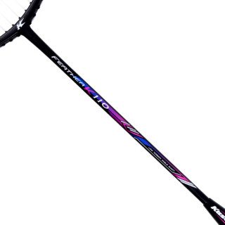 凯胜（KASON）超轻型5U全碳素纤维羽毛球单拍Feather K110 黑蓝色（已穿线）