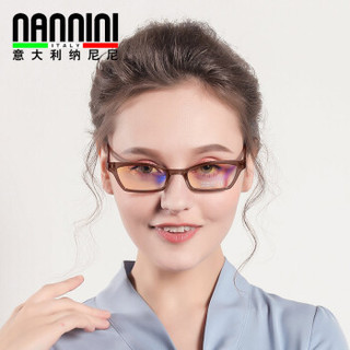 纳尼尼防蓝光老花镜情侣时尚超轻SHAKE 优雅舒适高清电脑护目镜棕色150度