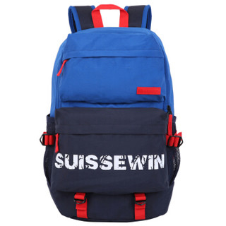 SUISSEWIN 瑞世 瑞世（SUISSEWIN）双肩包 休闲运动包 轻便时尚多功能旅行背包 SNK17010蓝色/藏青