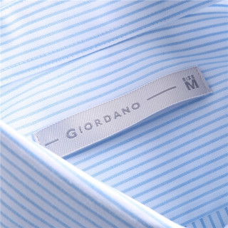 佐丹奴（Giordano） 男装衬衫 衬衫修身长袖休闲衬衫01048091  09白/蓝色 中码(170/96A)