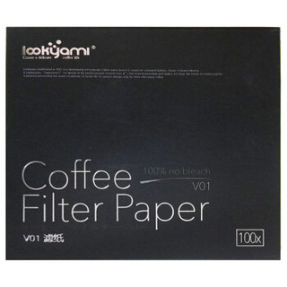 LOOKYAMI 日本进口咖啡滤纸 滤杯纸 手冲咖啡壶过滤纸每盒100张 V01（1-2人份）