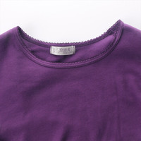 YOUR SUN 宜而爽 纯棉女士秋衣秋裤套装基础款保暖内衣圆领大码精梳棉衬衣 1300013126(G17/57N) 黛紫PT19-3632 XL/170