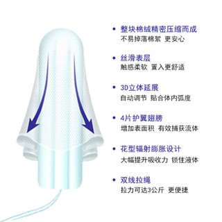 OB 尾翼式卫生棉条 普通型16条（德国进口 游泳卫生巾