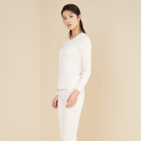 YOUR SUN 宜而爽 纯棉女士秋衣秋裤套装基础款保暖内衣圆领大码精梳棉衬衣 1300013126(G17/57N) CR11浅玉 L/165