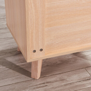A家家具 床头柜 现代简约  BC032 棕色 板木结合