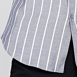 俞兆林（YUZHAOLIN）长袖衬衫 男士时尚商务休闲条纹长袖衬衫5037-1903灰色3XL