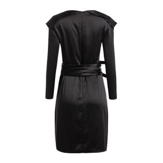 EMPORIO ARMANI阿玛尼奢侈品女士纯色女连衣裙1NA30T-12002 BLACK-999 38