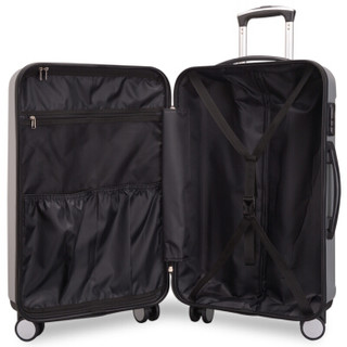 爱登堡商务出行两件套短途出差套装 15.6英寸电脑包+25英寸可托运拉杆箱 黑色电脑包+银色行李箱ATZ1