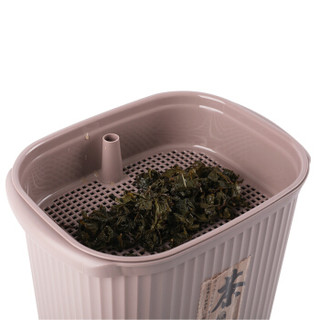 唐宗筷 带盖茶渣桶  茶水桶 排水桶 茶叶垃圾桶 泡茶滤水桶 储茶桶 废茶桶 米色 大号 送导水管 C6810