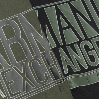 ARMANI EXCHANGE阿玛尼奢侈品男士短袖针织T恤衫6ZZTAN-ZJH4Z BLKGRN-4826 M