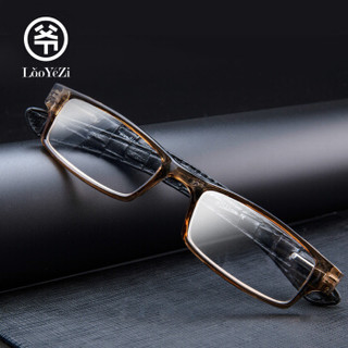 老爷子（LaoYeZi）7028老花镜男女通用时尚宽脚老花眼镜 高清舒适防滑老人老光眼镜 灰色 300度