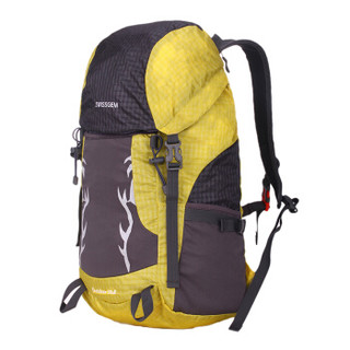 SVVISSGEM 登山装备防水背包 大容量户外休闲旅行男士运动徒步双肩包 SA-9828灰配黄