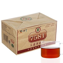 滇迈 普洱熟茶 年中茶 7581 4片砖共1000G