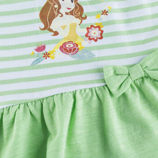 迪士尼(Disney)童装夏季女童甜美短袖上衣婴儿T恤162S795 浅绿 3岁/身高100cm