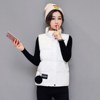 LAXJOY 朗悦 新款棉服韩版棉衣女学生棉马甲短款无袖棉袄保暖背心 LWMJ188308