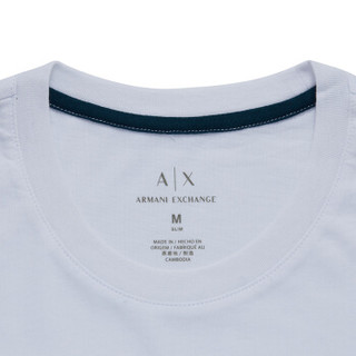 ARMANI EXCHANGE 阿玛尼奢侈品男士时尚针织T恤衫 6ZZTHF-ZJH4Z WHITE-1100 L