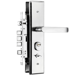 雨花泽（Yuhuaze）不锈钢大门锁 室外防盗门锁三件套铁门木门锁具C级锁芯 标配双快型（右边开）