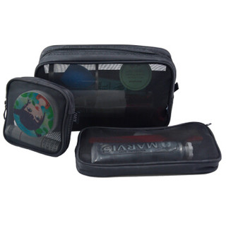 美肤语旅行黑色网纱化妆包（3个套装）MF0622便携透明洗漱包 立体化妆袋 大容量化妆品收纳包