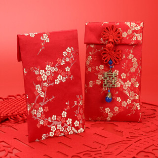 唐绣（TONSILK）创意织锦缎万元布艺红包袋新年春节结婚庆用品利是封红包封K031-3富贵花