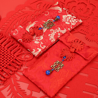 唐绣（TONSILK）创意织锦缎万元布艺红包袋新年春节结婚庆用品利是封红包封K031-2梅花