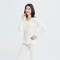 YOUR SUN 宜而爽 新款女士圆领纯棉保暖内衣套装轻薄棉毛衫裤青年女秋衣秋裤 CR11浅玉 XXL/175