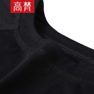 高梵春夏装时尚纯色宽松七分袖T恤女韩版上衣女装 G1180033 黑色 155/S