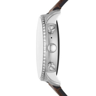 化石（Fossil）手表 第四代欧美时尚GPS运动智能触屏男表 新款多功能男士时装腕表 深棕色皮带腕表FTW4015