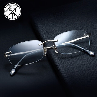 老爷子（LaoYeZi）7006 老花镜男女通用 时尚无框明星同款老花眼镜 高清舒适老人老光眼镜 银色 150度
