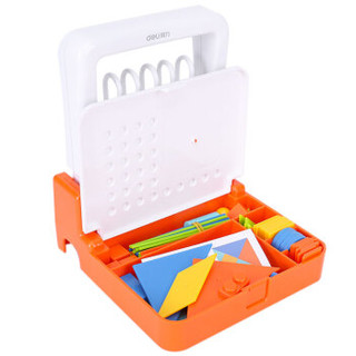 得力(deli)5行儿童学具盒 学生数学计数器多功能计算算术架 橙色74317