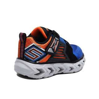 斯凯奇(SKECHERS)儿童鞋 男童Z型搭带闪灯鞋 运动型 舒适休闲鞋90587N-BLBK 蓝色/黑色06C\21.5码