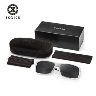 索西克SOXICK 新品太阳镜开车专用男士偏光镜 墨镜男驾驶眼镜999-1 银色