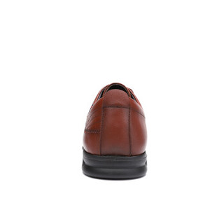 CAMEL 骆驼 男鞋商务休闲软底牛皮耐磨舒适系带 W832211060 棕色 38/240码