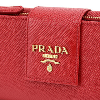 PRADA 普拉达 女士红色牛皮短款对折钱夹钱包 1ML006 QWA F0011