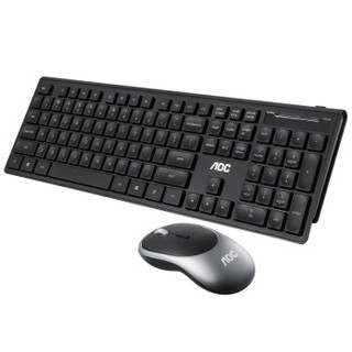 AOC KM720 无线2.4G静音键鼠套装 键盘鼠标套装 超薄便携 游戏办公鼠标键盘套装 电脑笔记本键盘 锂电池充电