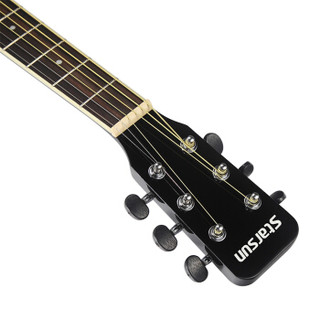 星臣（STARSUN）吉他星辰初学者男女入门民谣木吉它jita乐器升级款 41英寸DG220C-P缺角亮光黑色