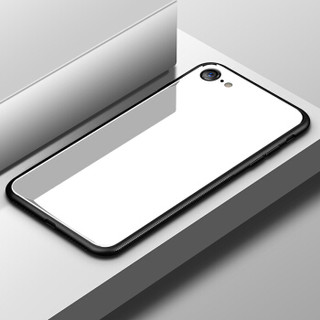 梵帝西诺 苹果7/8手机壳 送钢化膜 全包防摔 iPhone8/7手机壳新款苹果玻璃壳 玻璃后盖+硅胶软边 黑色