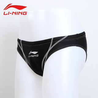 李宁 LI-NING 泳裤男士三角舒适训练竞速专业游泳裤LSSL007-1 黑色 XL