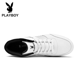 PLAYBOY 花花公子 韩版时尚休闲男靴小白鞋保暖防水防滑  白色 44 DA75225