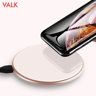 VALK 苹果iPhoneXS/XS Max/XR/X/8/8Plus无线充电器  安卓手机USB充电底座 支持三星S7/9/8  香槟金10w