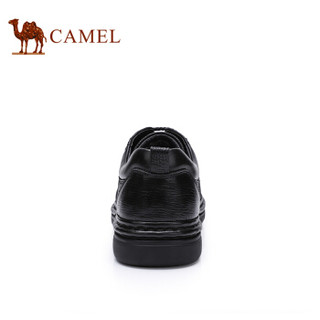 CAMEL 骆驼 牛皮系带办公商务休闲皮鞋 A832060900 黑色 40