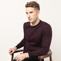 海之宁 保暖内衣男士加绒加厚打底棉毛衫秋冬季可以外穿秋衣秋裤套装防寒保暖 8009酒红 L码