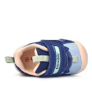 基诺浦18年秋款新款宝宝步前鞋0-18个月婴儿机能鞋关键鞋TXGB1696 深钴蓝/宝宝蓝/淡绿 5