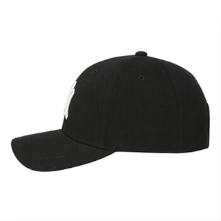 MLB 帽子男女通用情侣棒球帽 NY洋基队运动鸭舌帽刺绣帽子 礼盒装 32CP07 黑色白标N