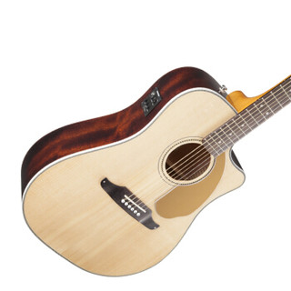 芬达 Fender Sonoran SCE 加州系列 单板缺角民谣电箱吉他 ST型 风格带电紧凑D形41寸 原木色