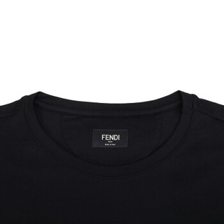 FENDI 芬迪 男士黑色小怪兽图案棉质圆领短袖T恤 FY0894 A28J F0ZE7 M码