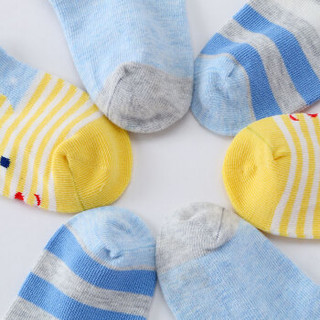 米乐鱼 婴儿袜子儿童宝宝秋冬厚款毛圈袜新生儿棉袜3双装蓝2-3岁