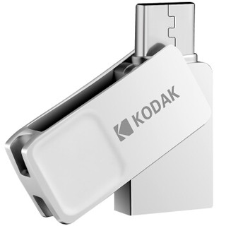 柯达(Kodak) 16GB Micro USB3.0 U盘 K223B 银色 全金属创意正版手机电脑两用U盘安卓手机U盘