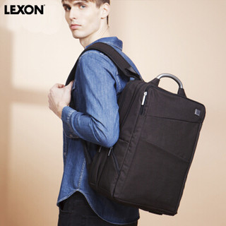 法国乐上(LEXON) 双肩包男士商务笔记本电脑包15.6英寸三层大容量背包防泼水旅行包